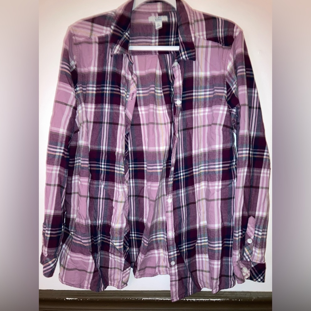 Croft and Barrow Long Sleeve Plaid Button Down Shirt